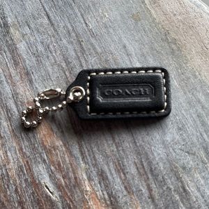 Coach Black Leather Hang tag Authentic